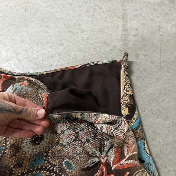 Notations Tiered Floral Boho Peasant Skirt Fairy 1X Paisley Y2K Earth Tones - Picture 5 of 9